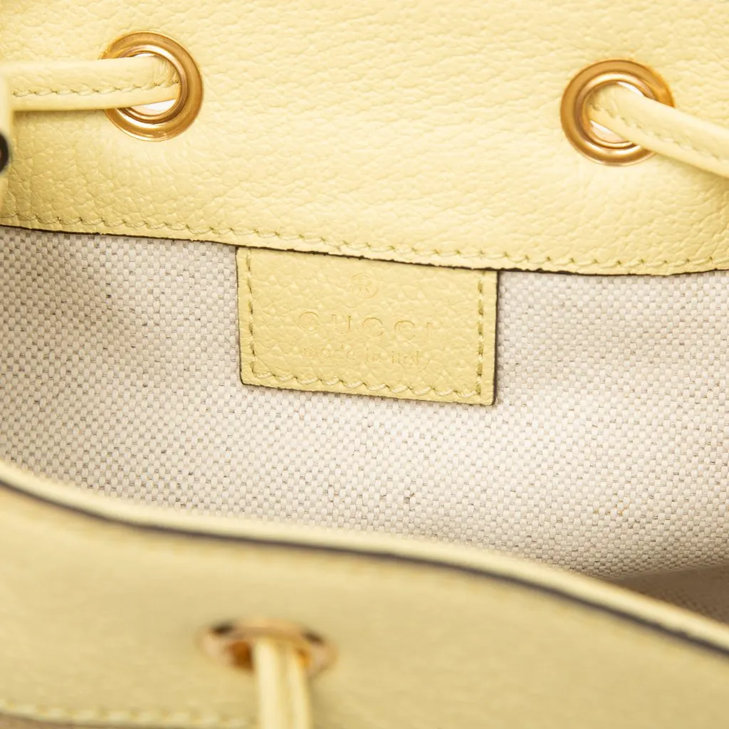 Gucci Mini Jumbo GG Canvas and Calfskin Ophidia Bucket Bag Yellow Very good - Box View