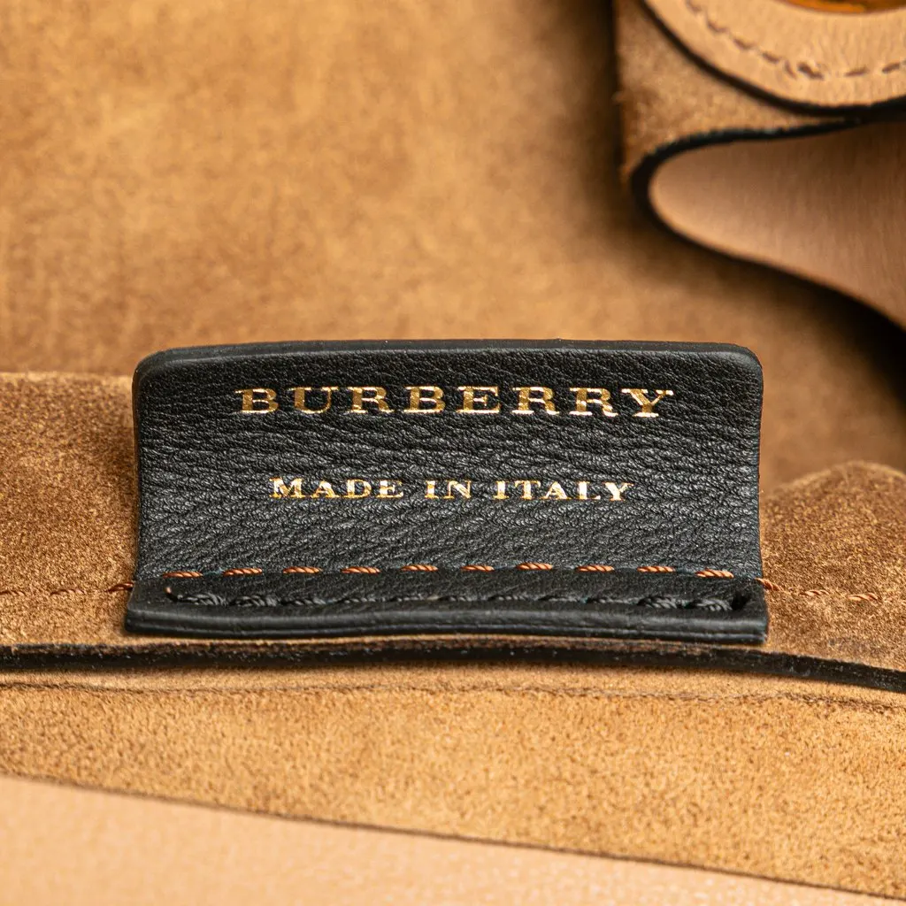 Burberry Bicolor Calfskin Grommet Hobo Brown Leather Very good - Box View