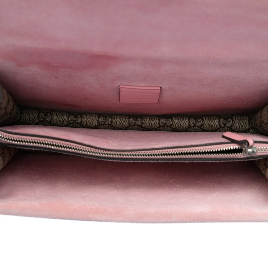 Gucci Medium GG Supreme Crystal Dionysus Shoulder Bag Beige Canvas Good - Model View