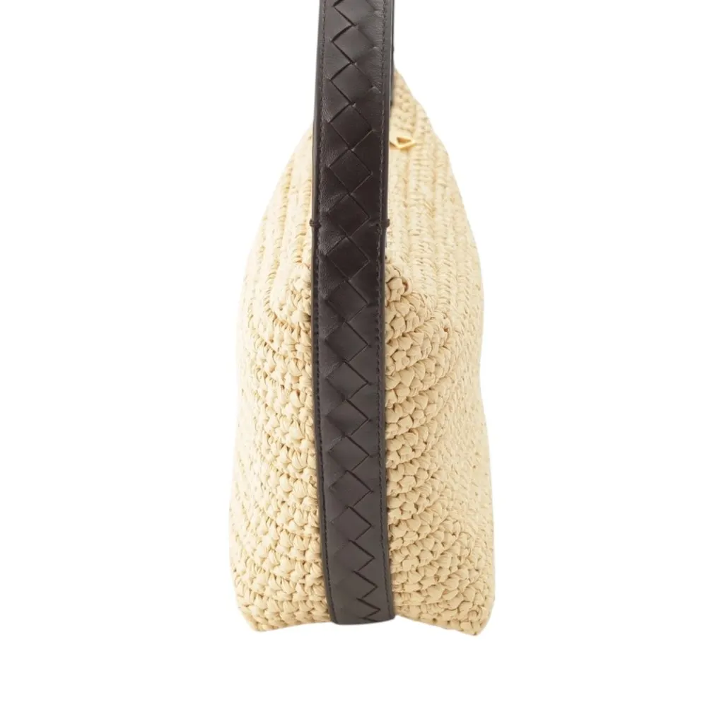 Bottega Veneta Mini Nappa Intrecciato Trimmed Raffia Wallace Handbag Beige Very good - Inside View