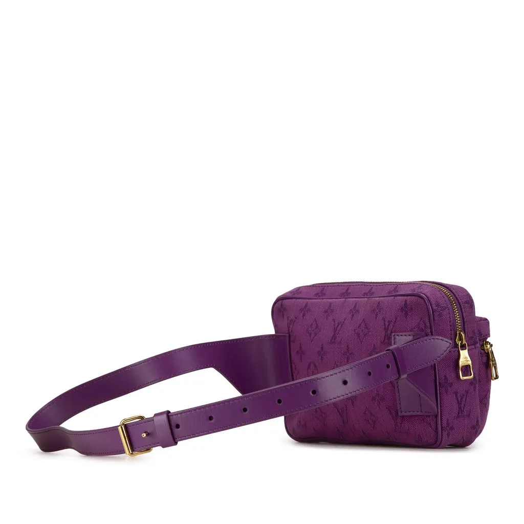 Louis Vuitton Monogram Denim Outdoor Bumbag Purple Very good - Back View