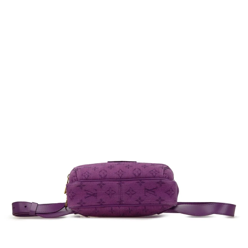 Louis Vuitton Monogram Denim Outdoor Bumbag Purple Very good - Inside View