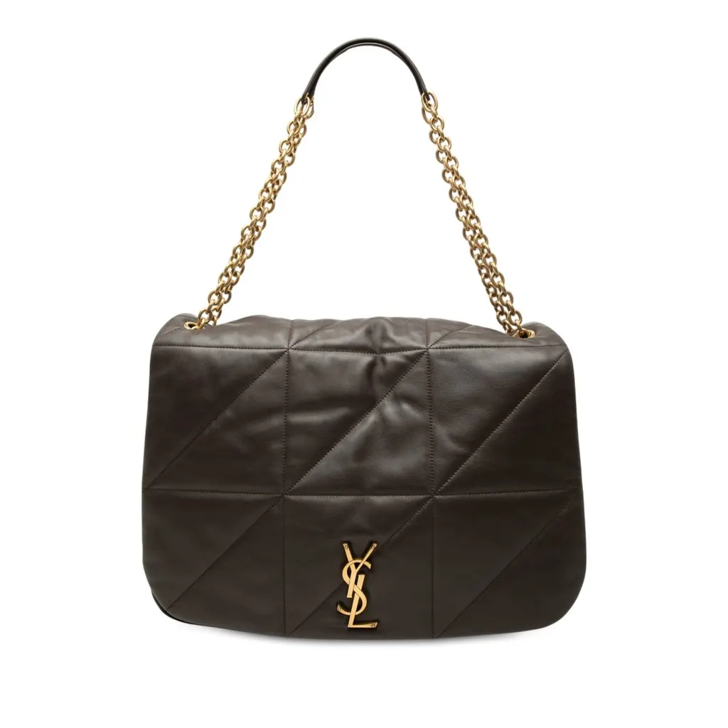 Saint Laurent Large Quilted Lambskin Jamie 4.3 Shoulder Bag Brown Leather Very good - Front View