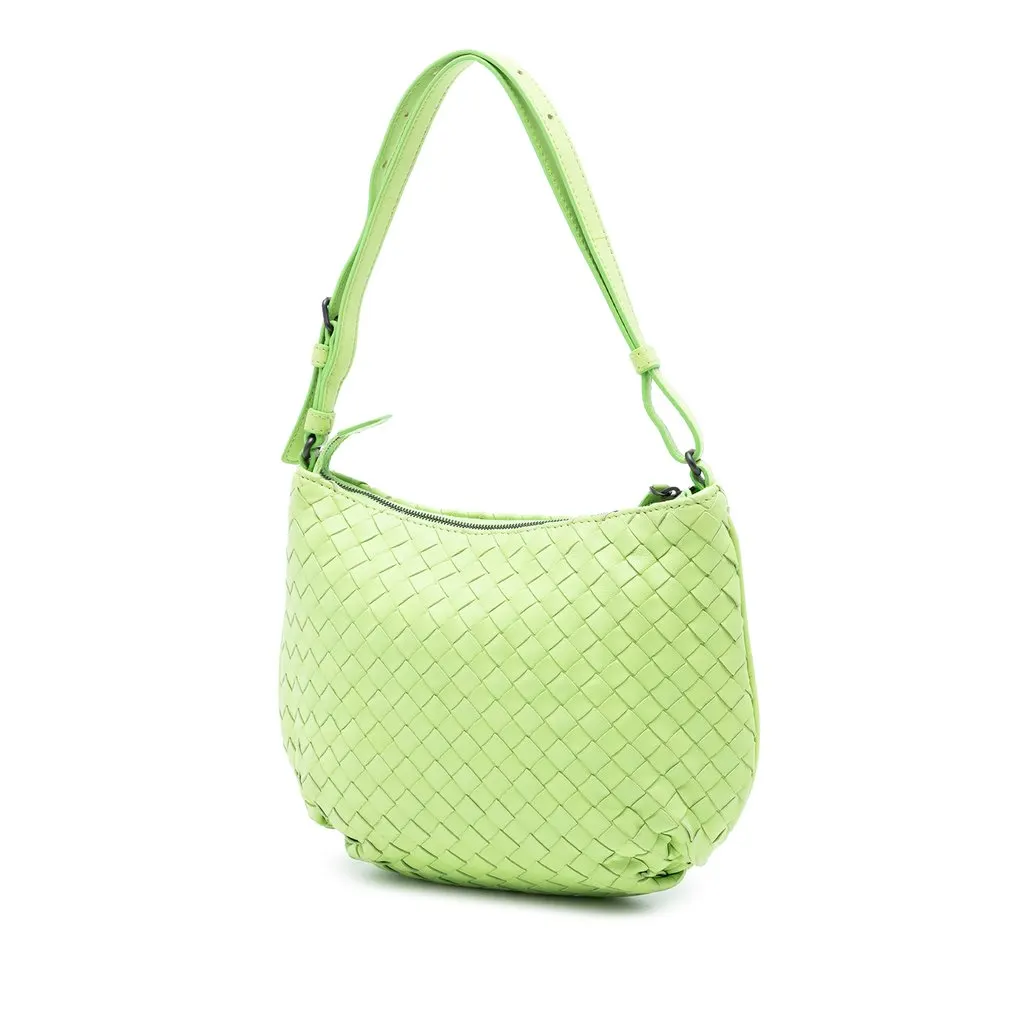 Bottega Veneta Nappa Intrecciato Shoulder Bag Green Leather Very good - Back View
