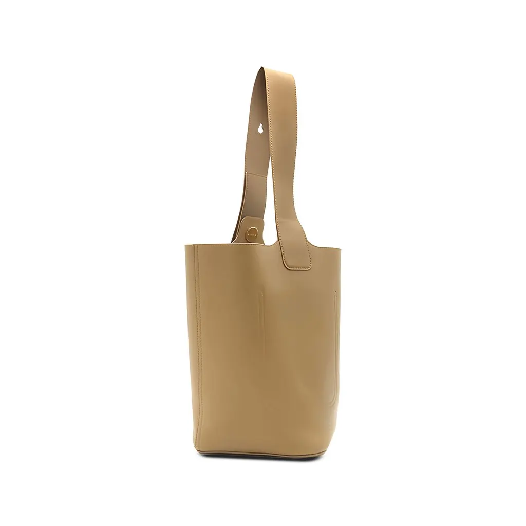 Loewe Medium Smooth Calfskin Pebble Bucket Bag Brown Leather Very good - Back View