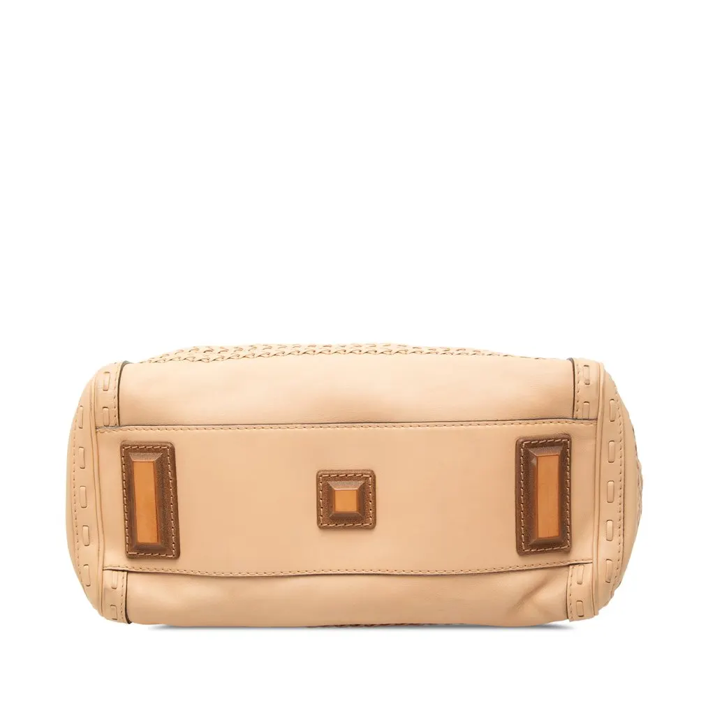 Gucci Medium Calfskin Handmade Handbag Beige Leather Good - Inside View