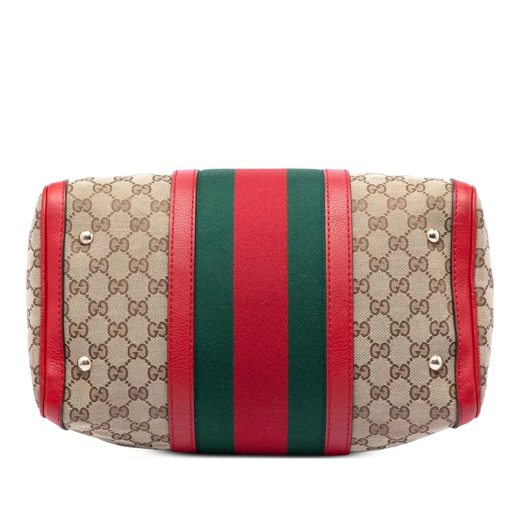 Gucci Medium GG Canvas Web Joy Boston Bag Beige Very good - Inside View