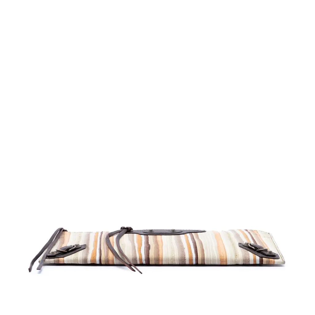 Balenciaga Suede Striped Papier Clutch Beige Leather Very good - Inside View