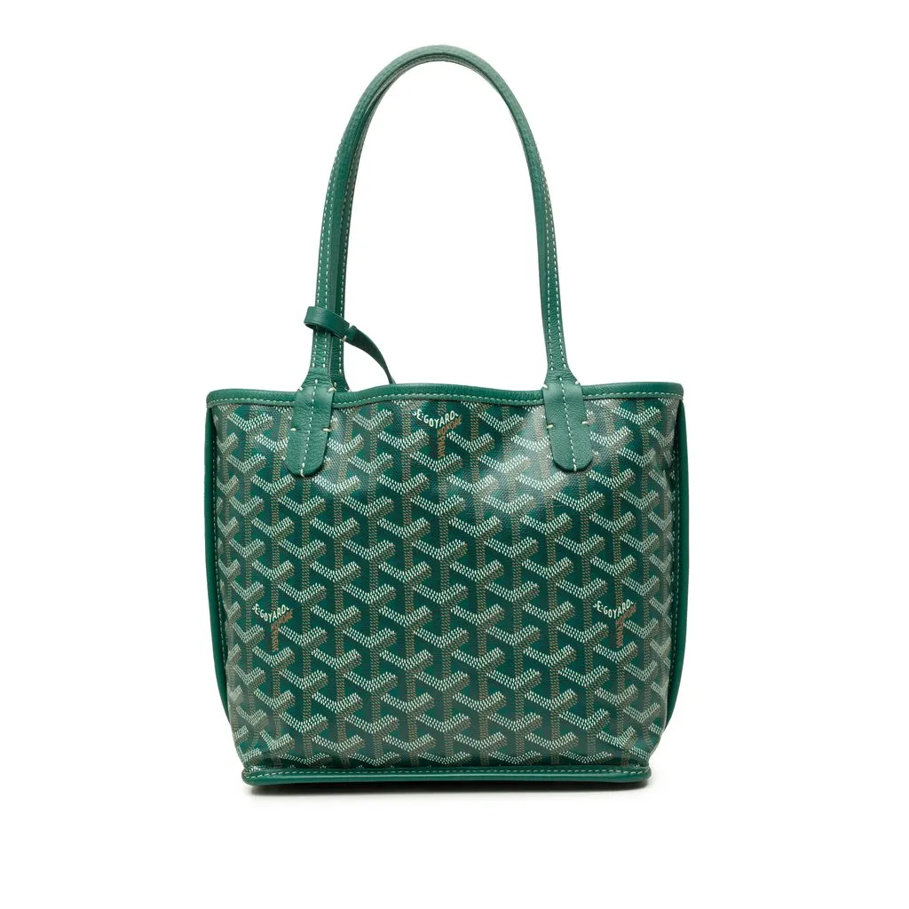 Goyard Mini Goyardine Reversible Anjou Green Canvas Good - Front View