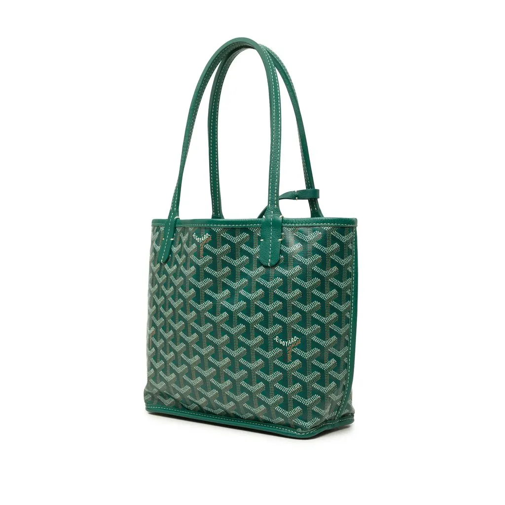 Goyard Mini Goyardine Reversible Anjou Green Canvas Good - Back View