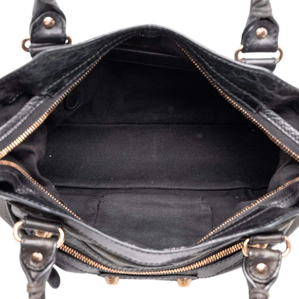 Balenciaga Lambskin Motocross Giant 12 Town Satchel Black Leather Good - Model View