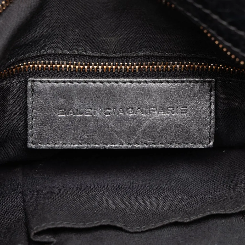 Balenciaga Lambskin Motocross Giant 12 Town Satchel Black Leather Good - Box View
