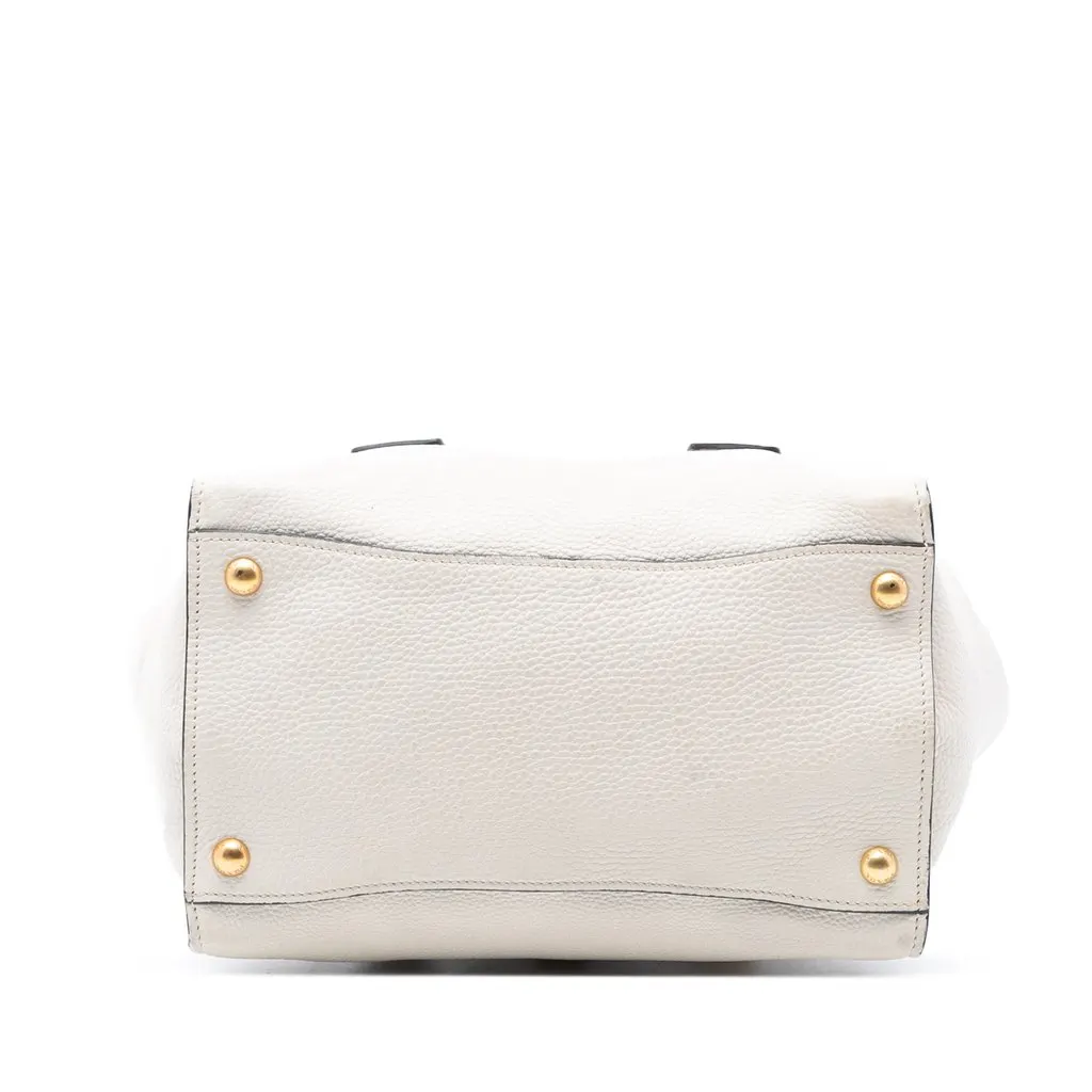 Prada Vitello Daino Sound Lock Satchel White Leather Very good - Inside View