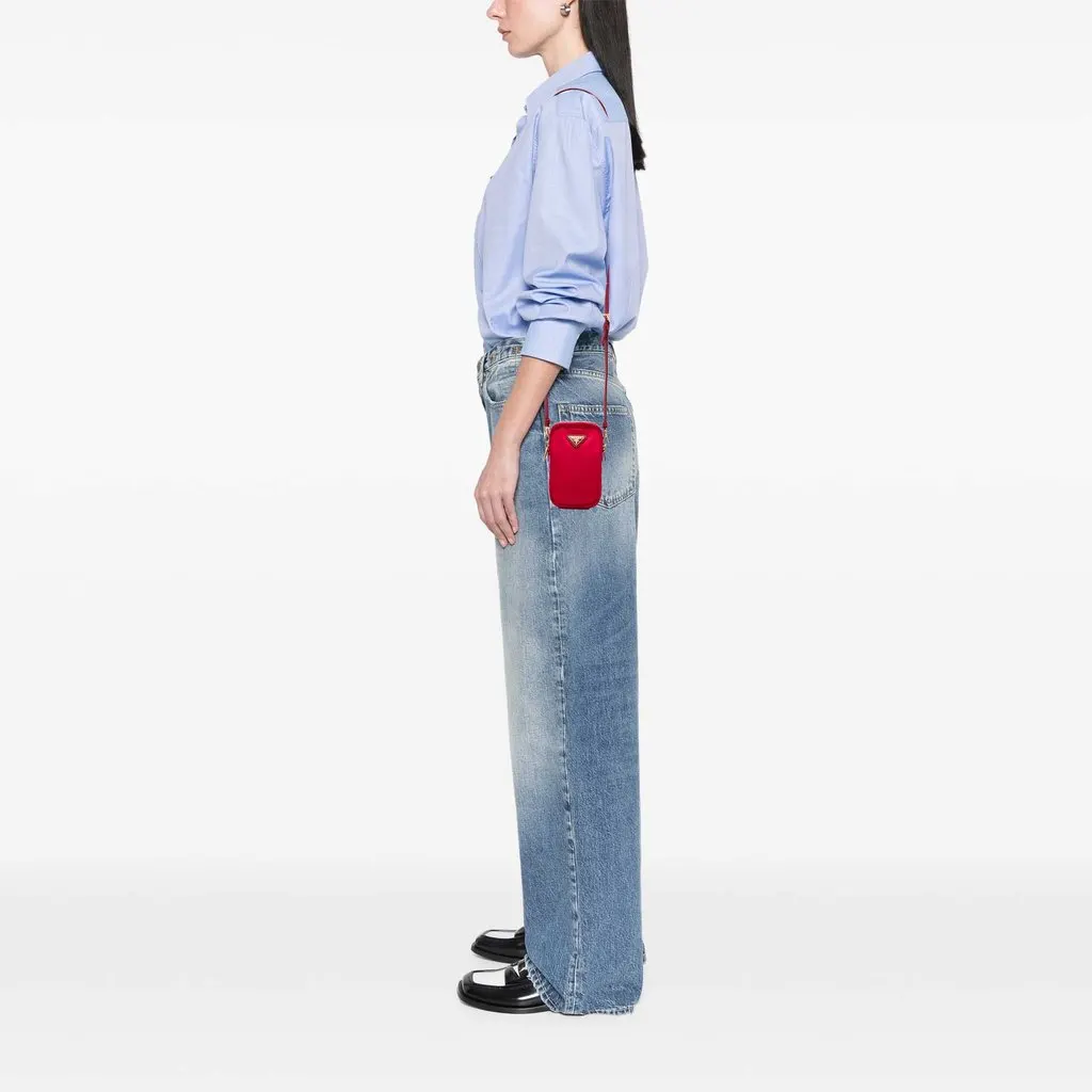 Prada Tessuto Double Zip Phone Case Red Polyamide Good - Box View