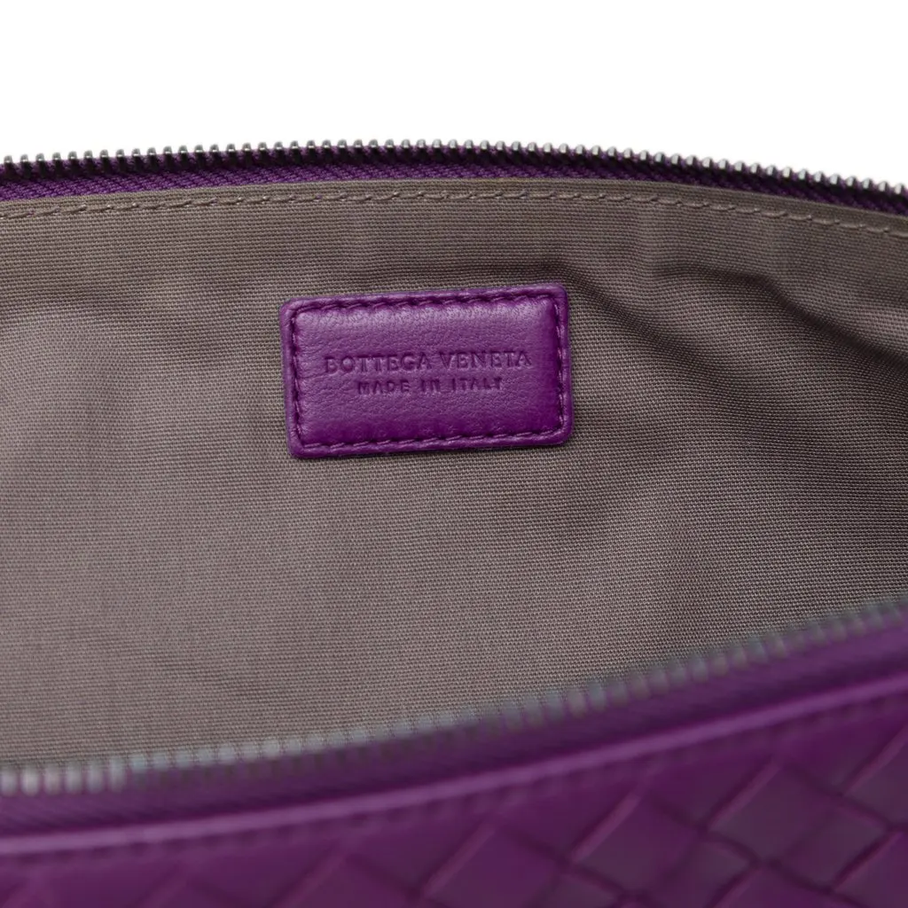Bottega Veneta Nappa Intrecciato Clutch Purple Leather Very good - Box View