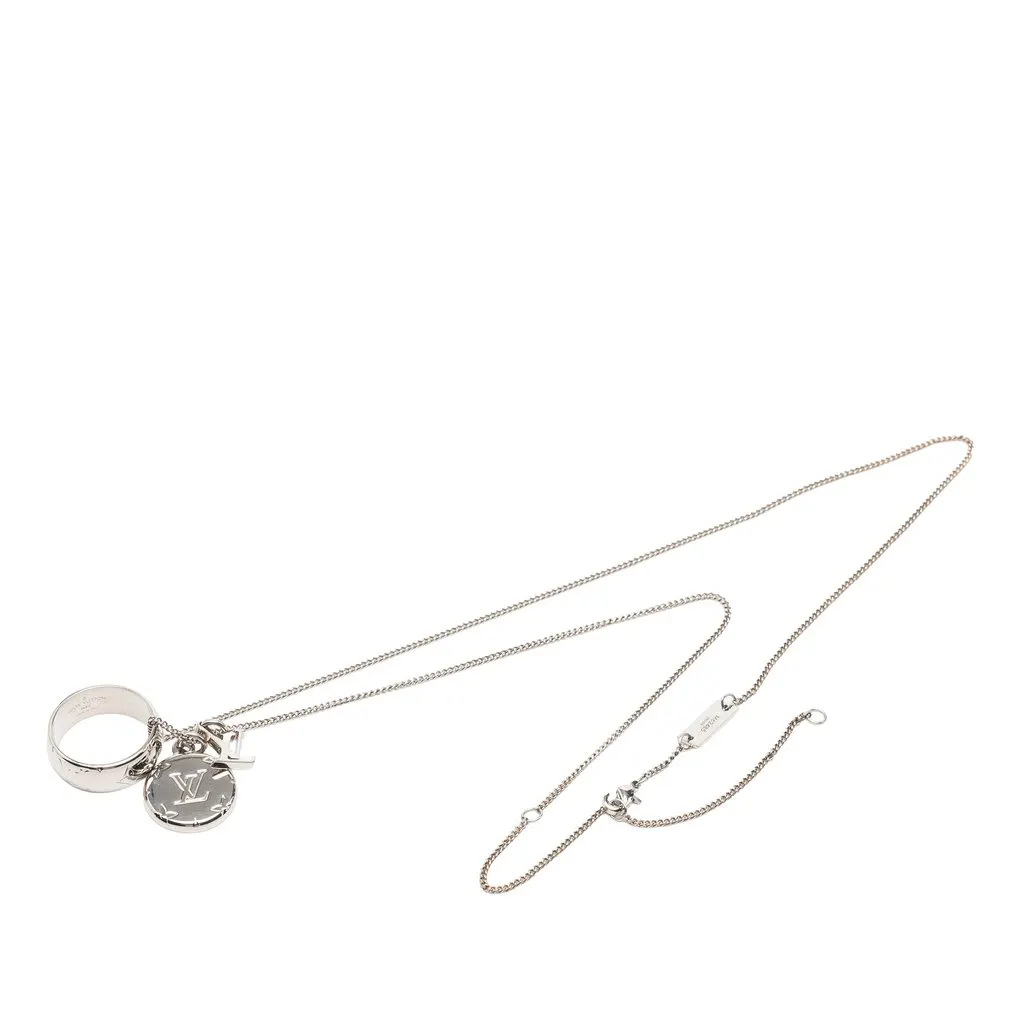 Louis Vuitton Brass Monogram Charms Necklace