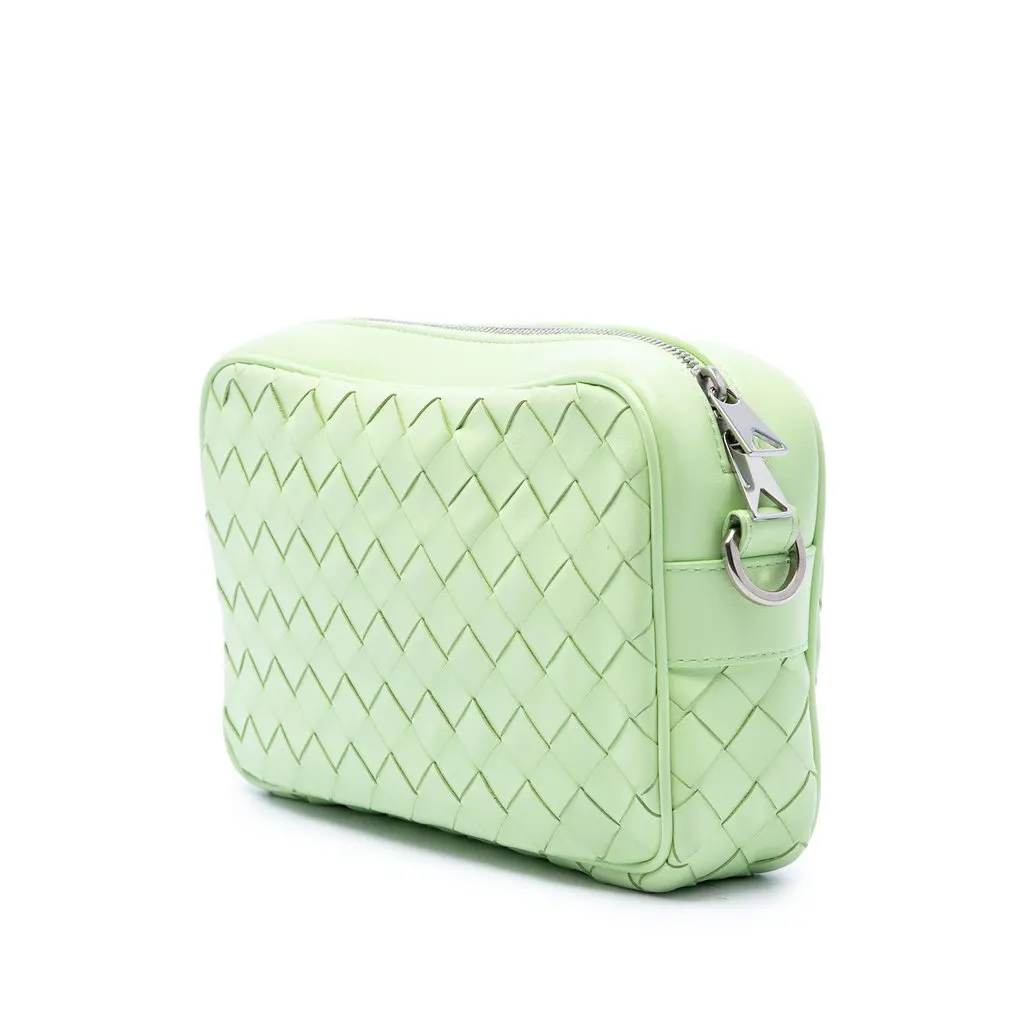 Bottega Veneta Small Calfskin Intrecciato Camera Bag Green Leather Very good - Back View