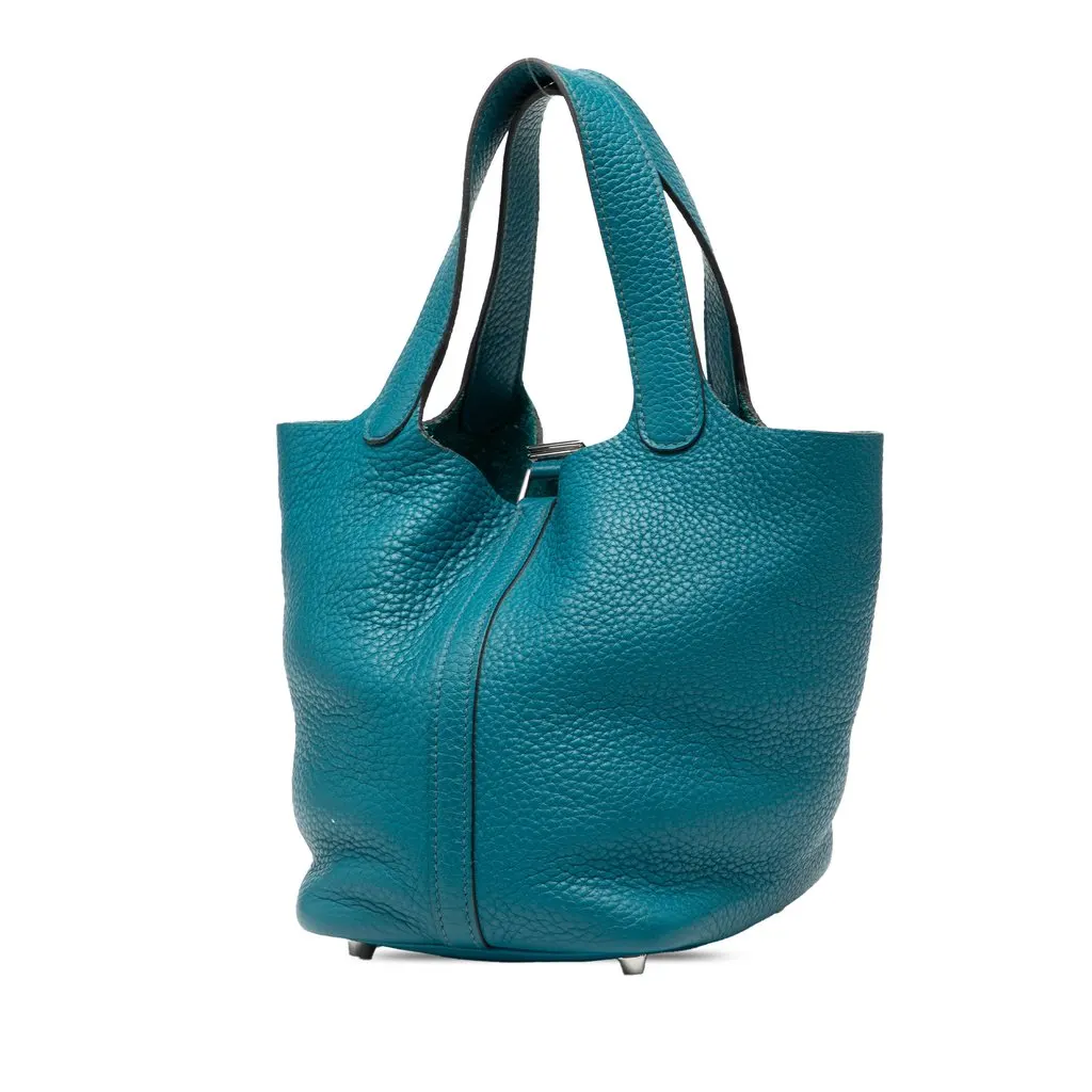 Hermès Clemence Picotin Lock 18 Blue Leather Very good - Back View