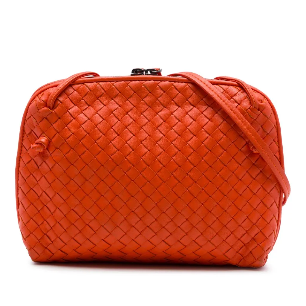 Bottega Veneta Nappa Intrecciato Nodini Crossbody Orange Leather Very good - Front View