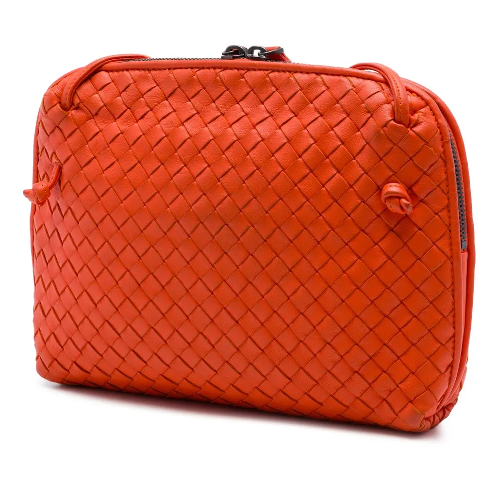 Bottega Veneta Nappa Intrecciato Nodini Crossbody Orange Leather Very good - Back View