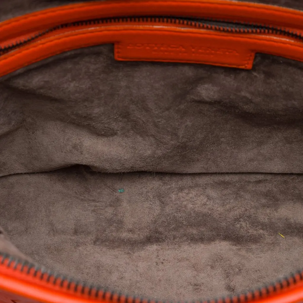 Bottega Veneta Nappa Intrecciato Nodini Crossbody Orange Leather Very good - Model View