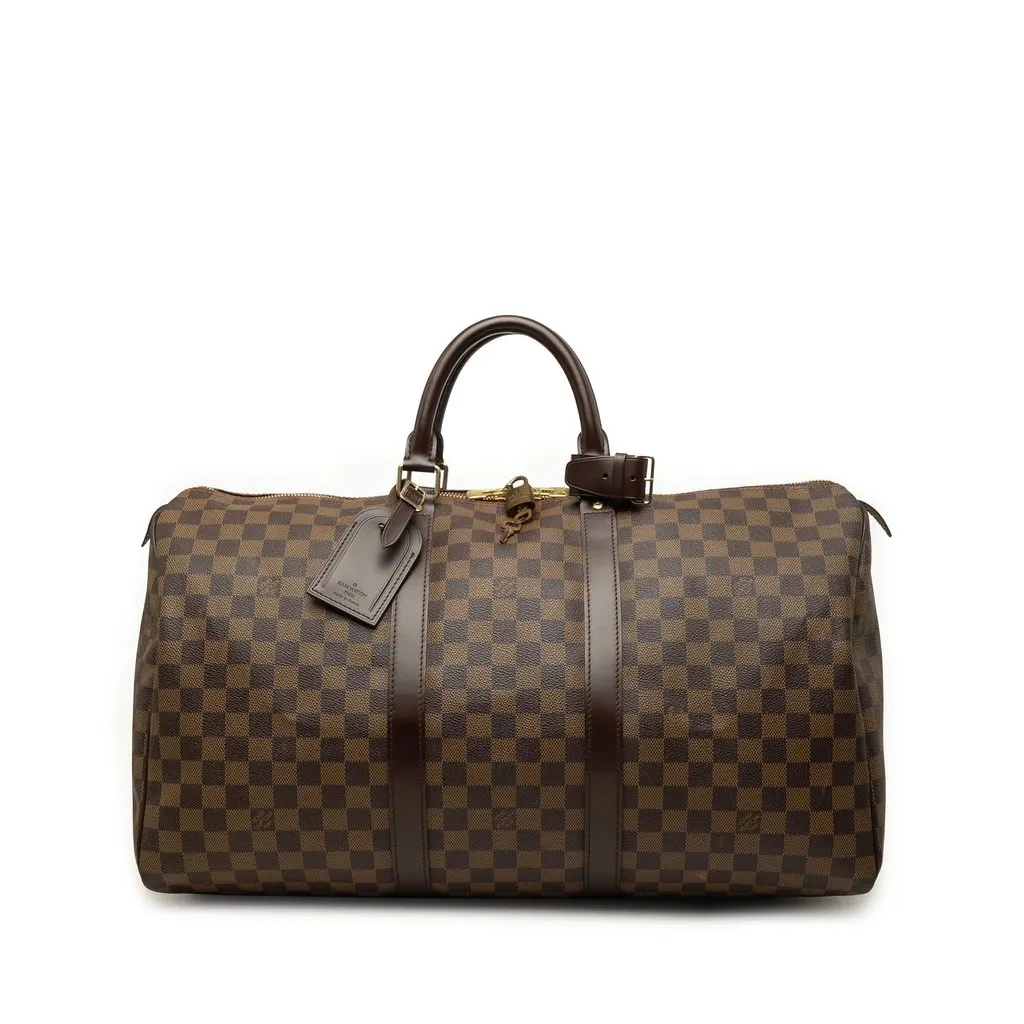 Louis Vuitton Damier Ebene Keepall 50 Brown Canvas Very good - Front View