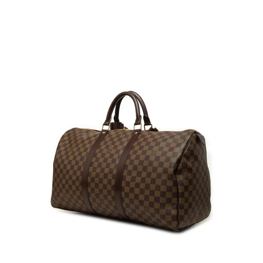 Louis Vuitton Damier Ebene Keepall 50 Brown Canvas Very good - Back View