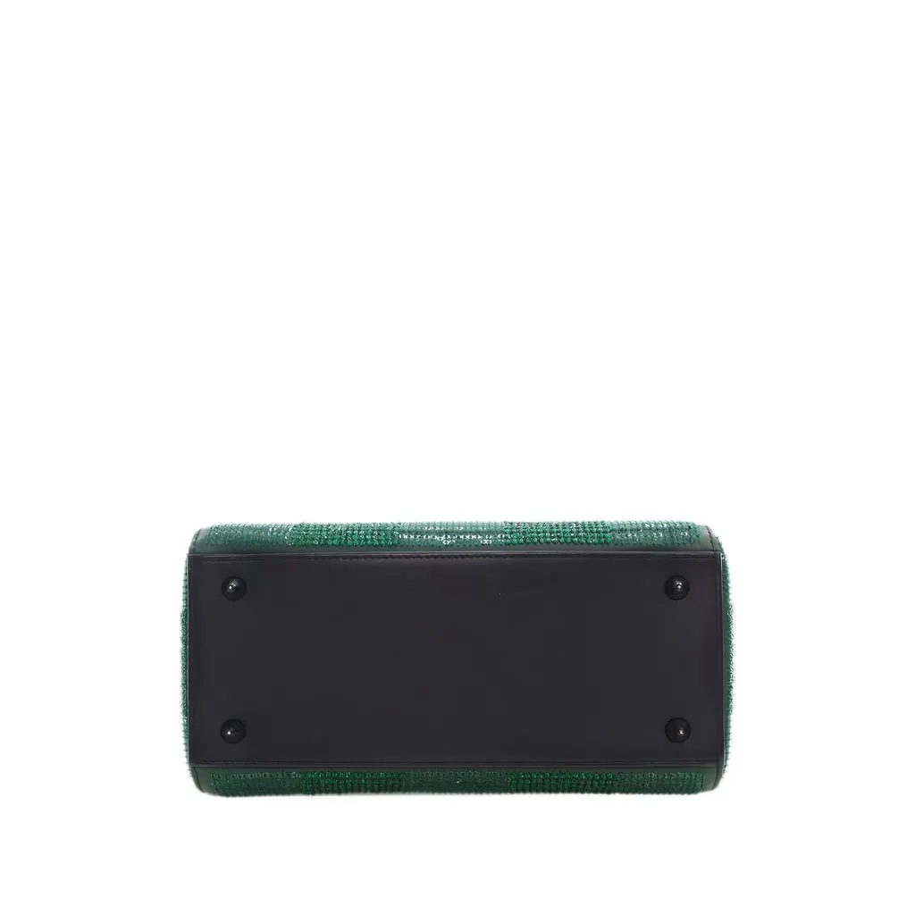 Dior Medium Crystal Embellished Calfskin Checkered Lady Dior Green Leather Very good - Inside View