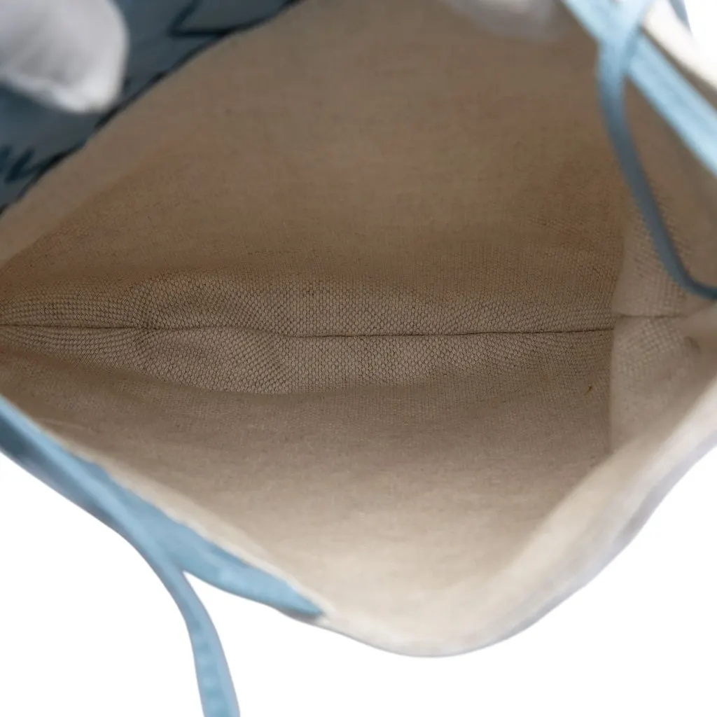 Bottega Veneta Small Nappa and Canvas Intrecciato Solstice Shoulder Bag Blue Leather Good - Model View
