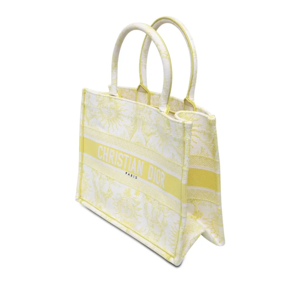 Dior Medium Embroidered Canvas Toile de Jouy Soleil Lady D Lite White Canvas Very good - Back View