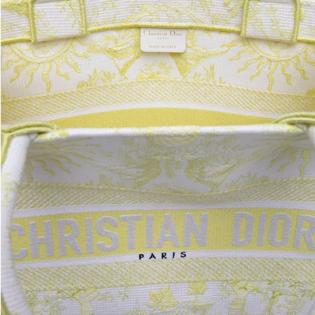 Dior Medium Embroidered Canvas Toile de Jouy Soleil Lady D Lite White Canvas Very good - Box View