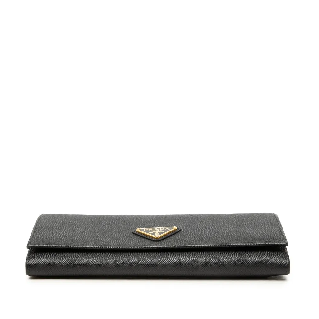 Prada Saffiano Bifold Long Wallet Black Leather Very good - Inside View