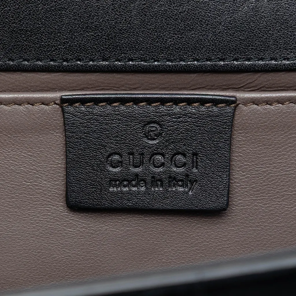 Gucci Suede Broadway Crystal Clutch Black Leather Very good - Box View
