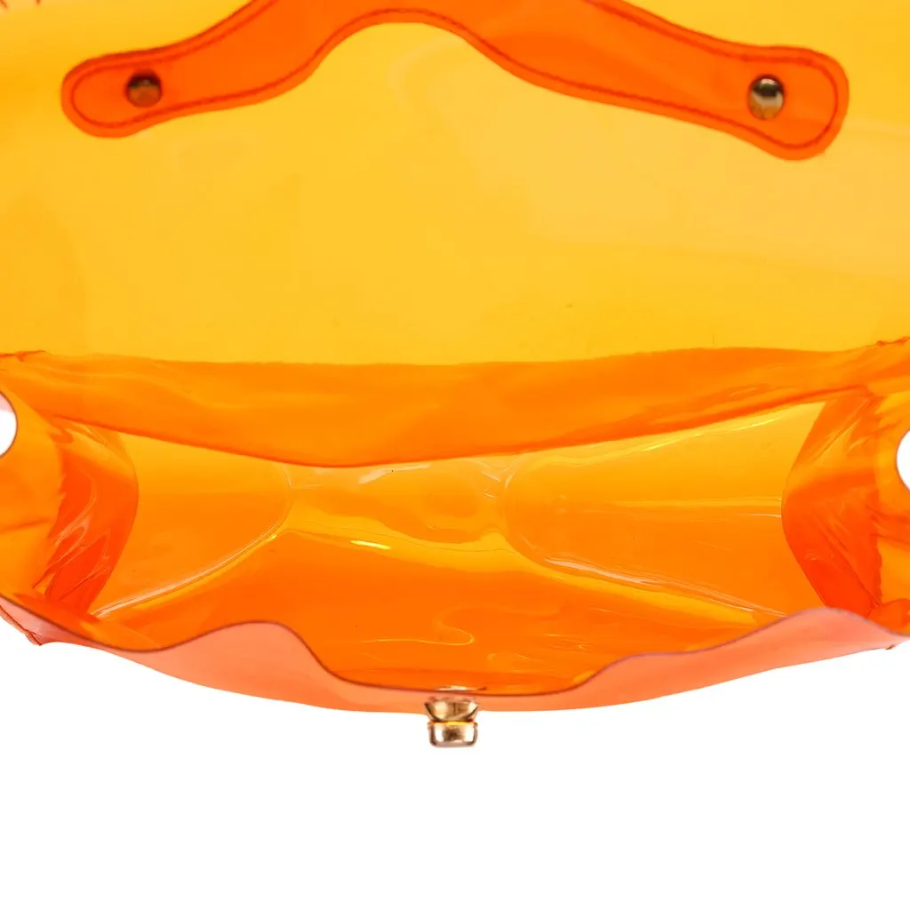Hermès Vinyl Souvenir De L Exposition Kelly Handbag Orange Plastic Good - Model View