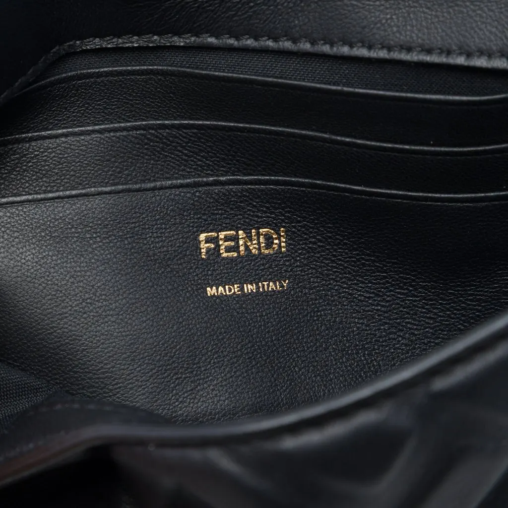 Fendi Mini Zucca Embossed Leather Baguette Satchel Black Leather Very good - Box View