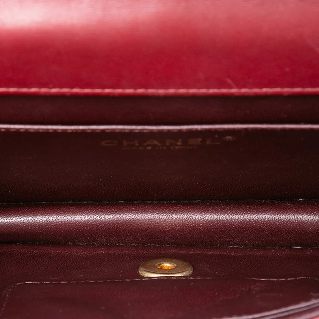 Chanel Medium Quilted Lambskin Crossing Times Flap Red Leather Very good - Model View