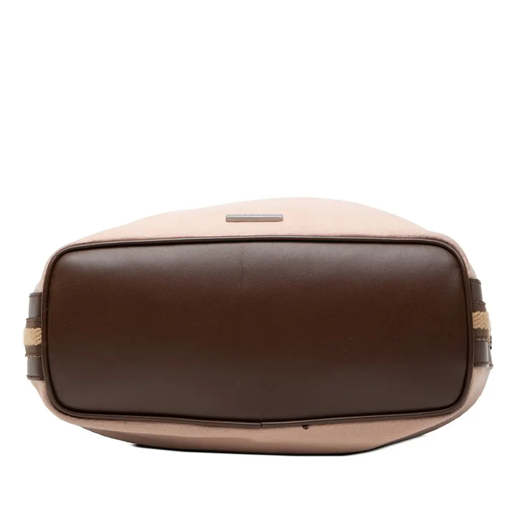 Gucci Canvas Shoulder Bag Beige Canvas Good - Inside View