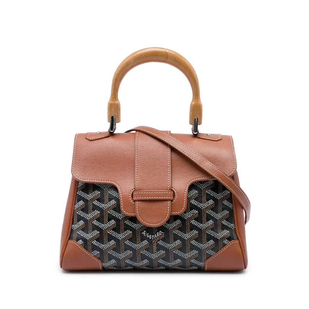 Goyard Mini Goyardine Saigon Souple Brown Canvas Good - Front View