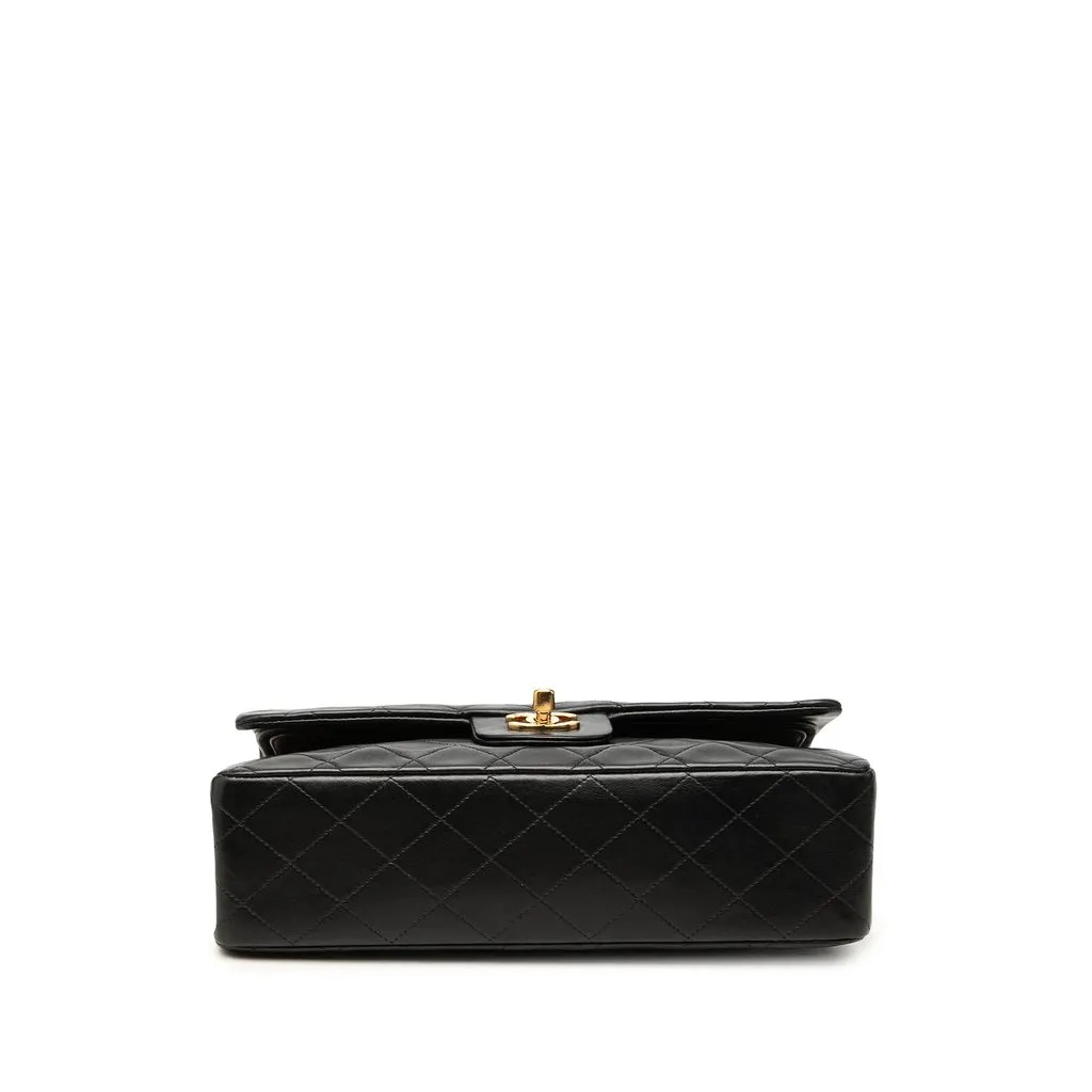 Chanel Medium Classic Lambskin Double Flap Black Leather Good - Inside View