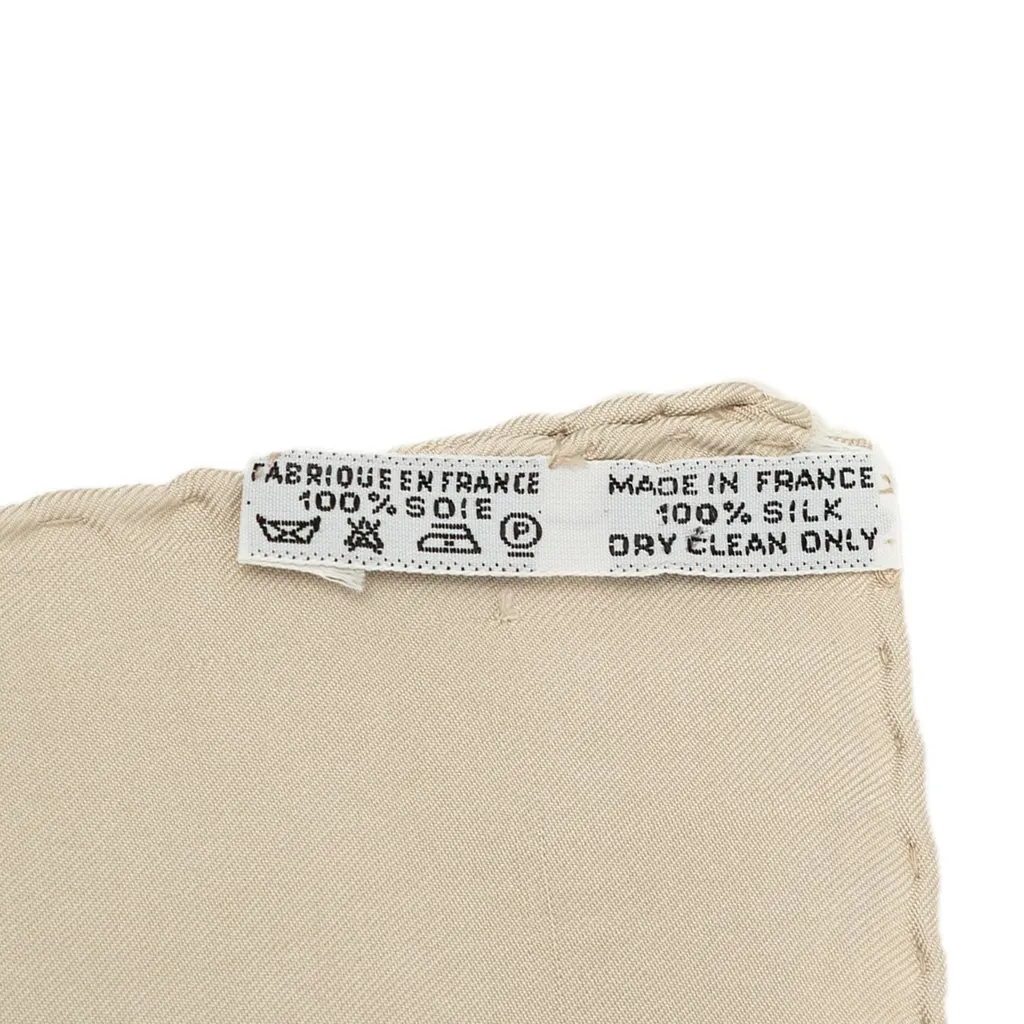Hermès Festival des Amazones Silk Scarf 90 Beige Silk Good - Back View