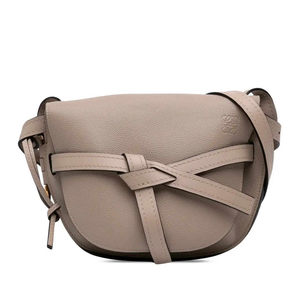 LOEWE Small Leather Gate Crossbody Beige Leather Very good - Front View