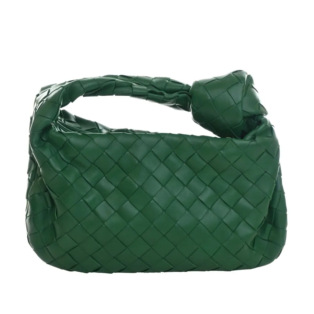Bottega Veneta Mini Nappa Intrecciato Jodie Green Leather Very good - Front View
