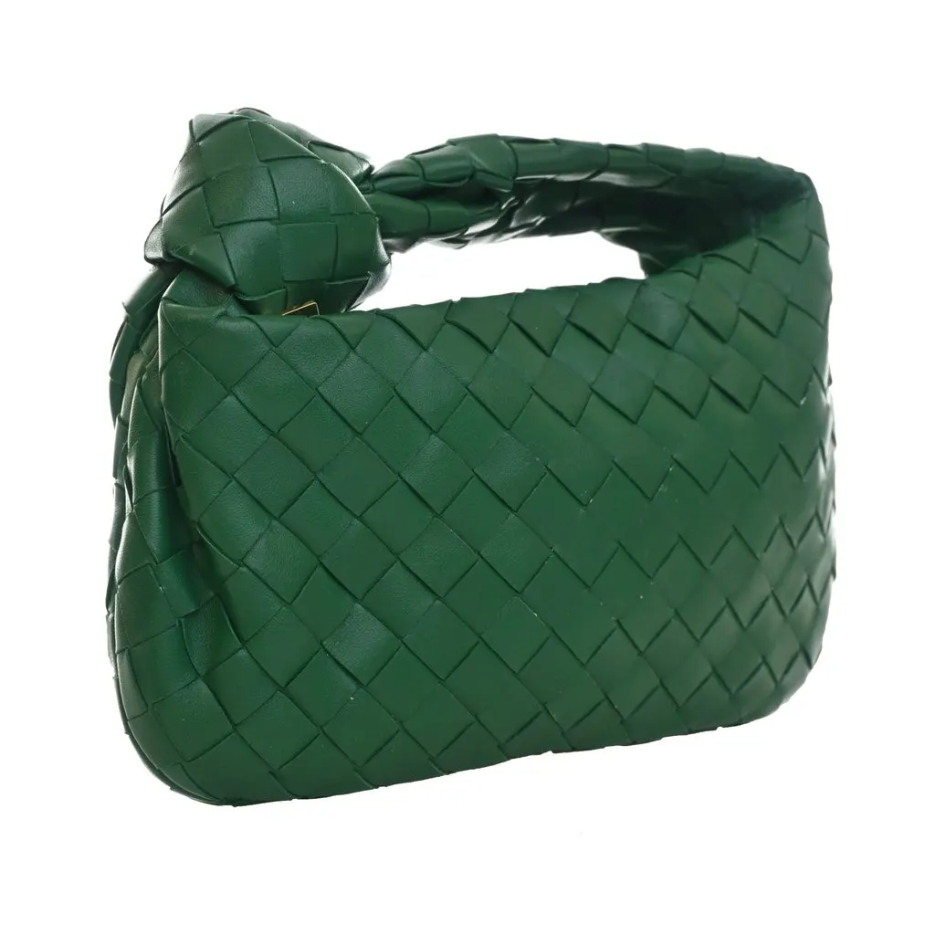 Bottega Veneta Mini Nappa Intrecciato Jodie Green Leather Very good - Back View