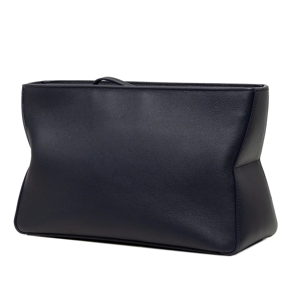 Salvatore Ferragamo Leather Soft Pouch Blue Leather Very good - Back View