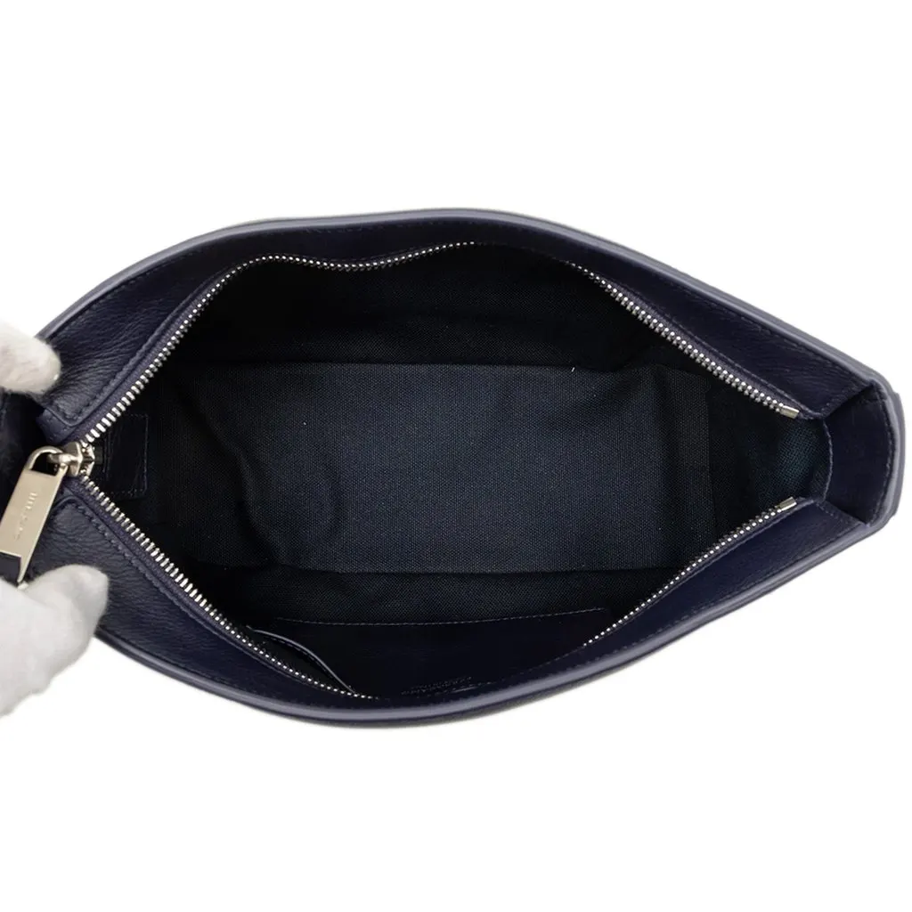 Salvatore Ferragamo Leather Soft Pouch Blue Leather Very good - Model View