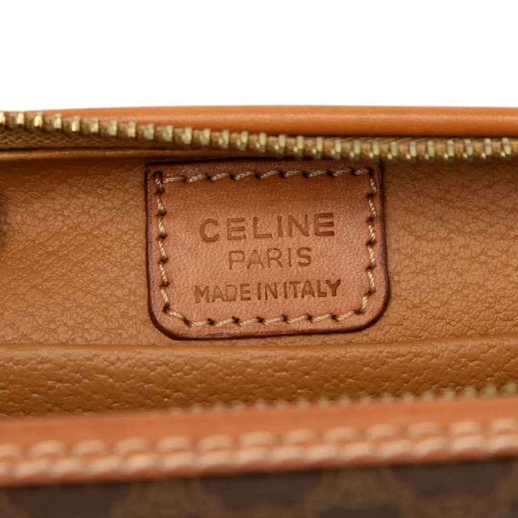 Celine Macadam Coated Canvas Clutch Brown Canvas Good - Box View