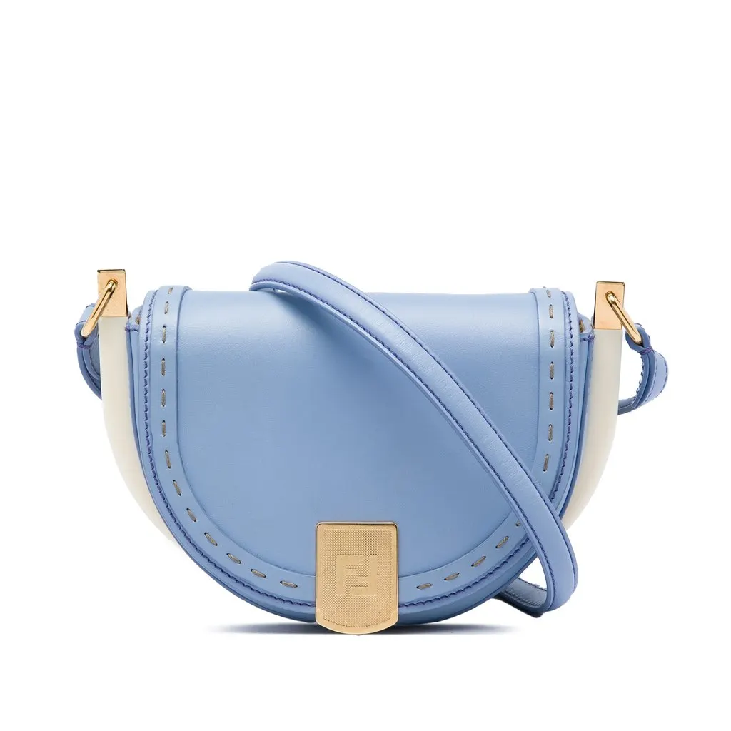 Fendi Leather Moonlight Crossbody Blue Leather Very good - Front View