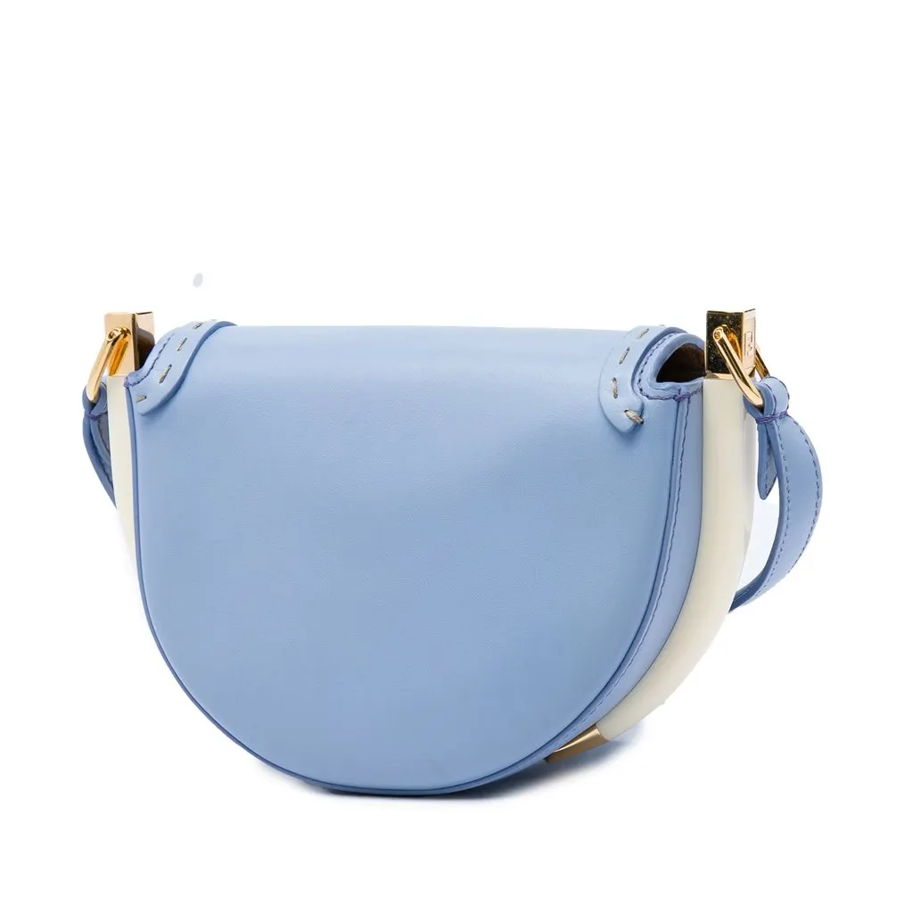 Fendi Leather Moonlight Crossbody Blue Leather Very good - Back View