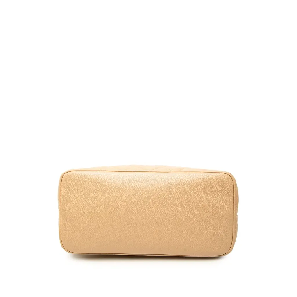 Chanel Caviar Medallion Tote Beige Leather Good - Inside View