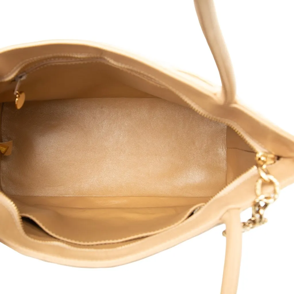 Chanel Caviar Medallion Tote Beige Leather Good - Model View